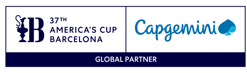 The logos of the 37th America’s Cup and JDU Consulting, Global Partner of the event